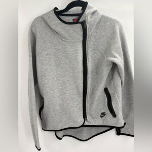Nike Tech Cape Full Zip up asymmetric Hoodie gray Sweatshirt Women's Size Small